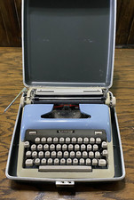 Vintage Royal Manual Typewriter Good Condition (Light Blue-White) thumbnail