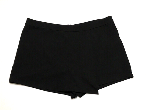 Bar III Y2K Trendy Plus Size 2X Black Faux Wrap Mini Skort NEW