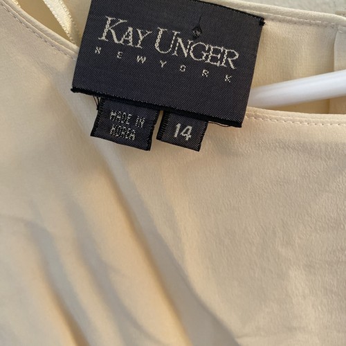 Kay Unger Size 14 Romper /Jumper Silk,cream Top& Floral Print Buttom Pristine. - Picture 4 of 6