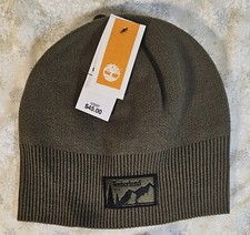 Timberland Knit Beanie Logo Patch, Green, Warm Knit Hat Acryllic FREE SHIPPING 