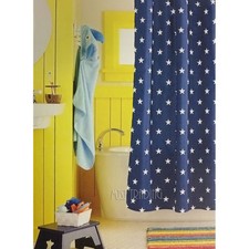 NEW Circo Navy White Star Kid Bath Bathroom Screen Twill Shower Curtain 72"x72"