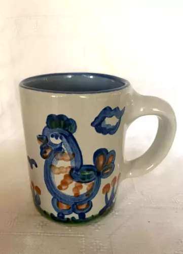 Vintage Coffee Mug  M.A. Hadley Stoneware Pottery Rooster Chicken Hand Made