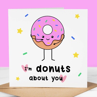 Lustige Geburtstagskarte, Donuts about you, lustiger Geburtstagsgruß, für Sie/Ihn