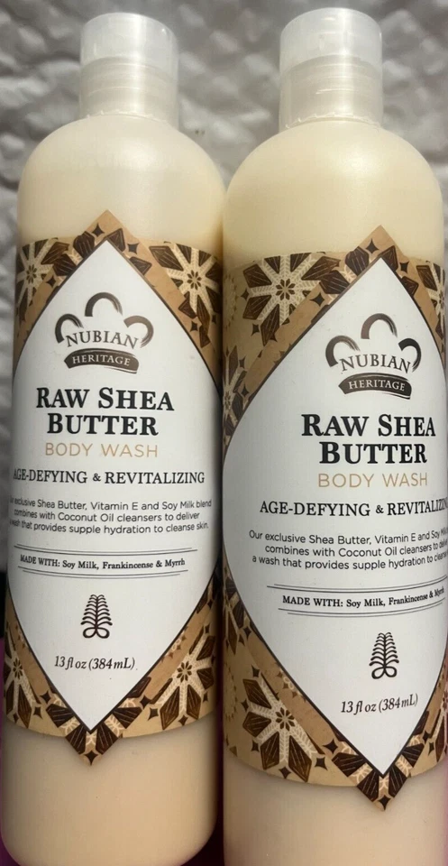 NUBIAN HERITAGE RAW SHEA BUTTER 身体洗涤 AGE-DEFYING & REVITALIZI(2 瓶)13 花 — 第 3/3 张图片