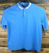 Lands' End Men's Reg XL 46-48 Golf Polo Blue S/S  Shirt  #KC471