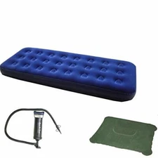 Zaltana Single Size Air Mattress with Double Action Hand Pump and Pillows