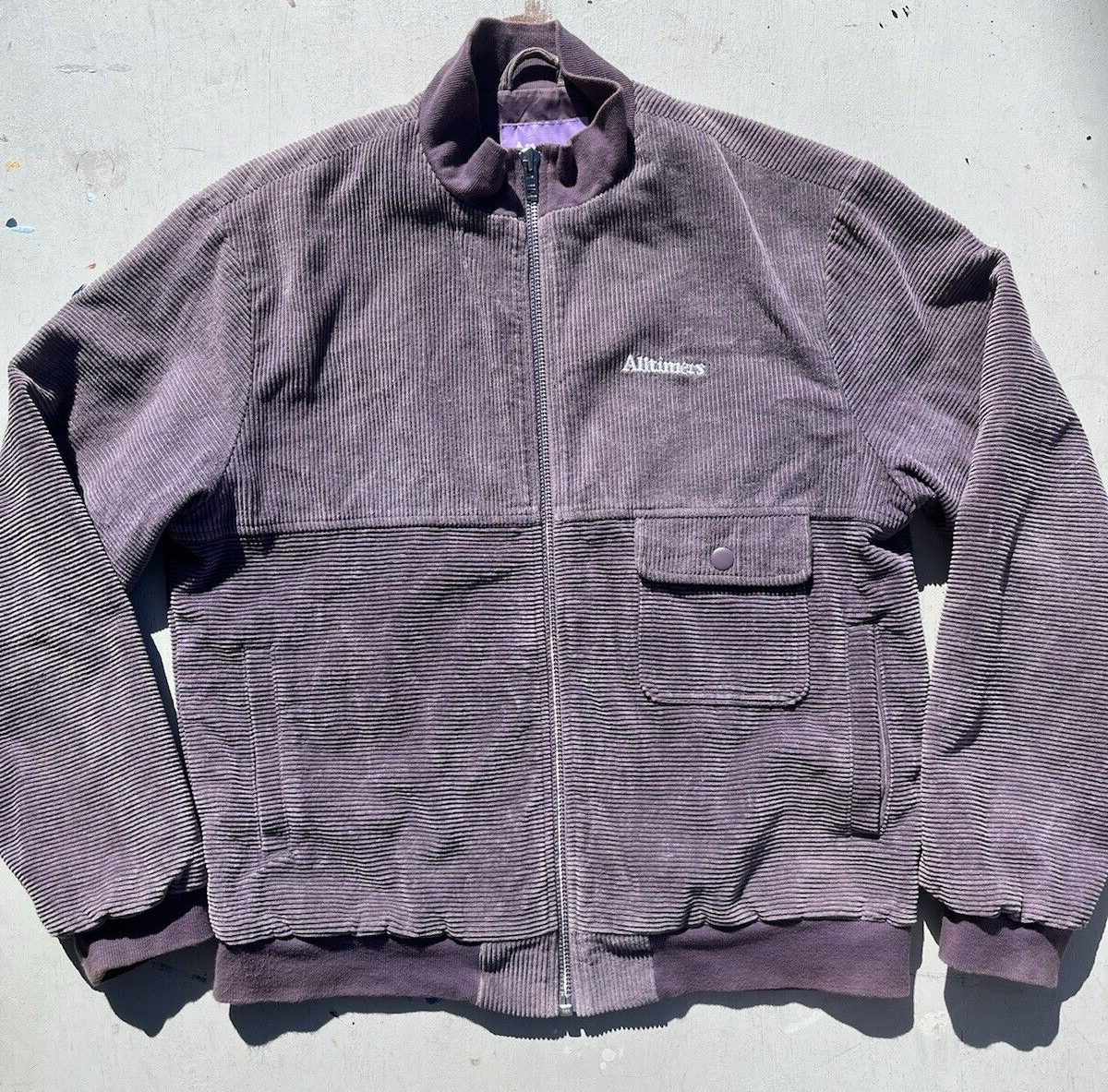ブルゾン ALLTIMERS 19ss Jeremih cord jacket Men's Alltimers Jacket Purple Jeremih M Cord Retro Full Zip Bomber