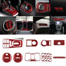 33Pcs Red Carbon Fiber Interior Full Kit Cover Trim For Chevrolet Camaro 2010-15