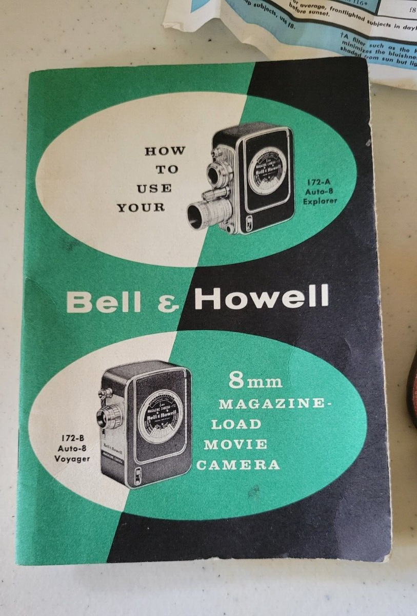 BELL & HOWELL 172 MAGAZINE 8mm 2 Lens Movie Camera w/ Manual