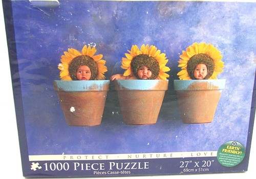 2013 Anne Geddes 1000 Piece Puzzle Collection Sunflower Babies 27" x 20" NEW - Picture 2 of 3