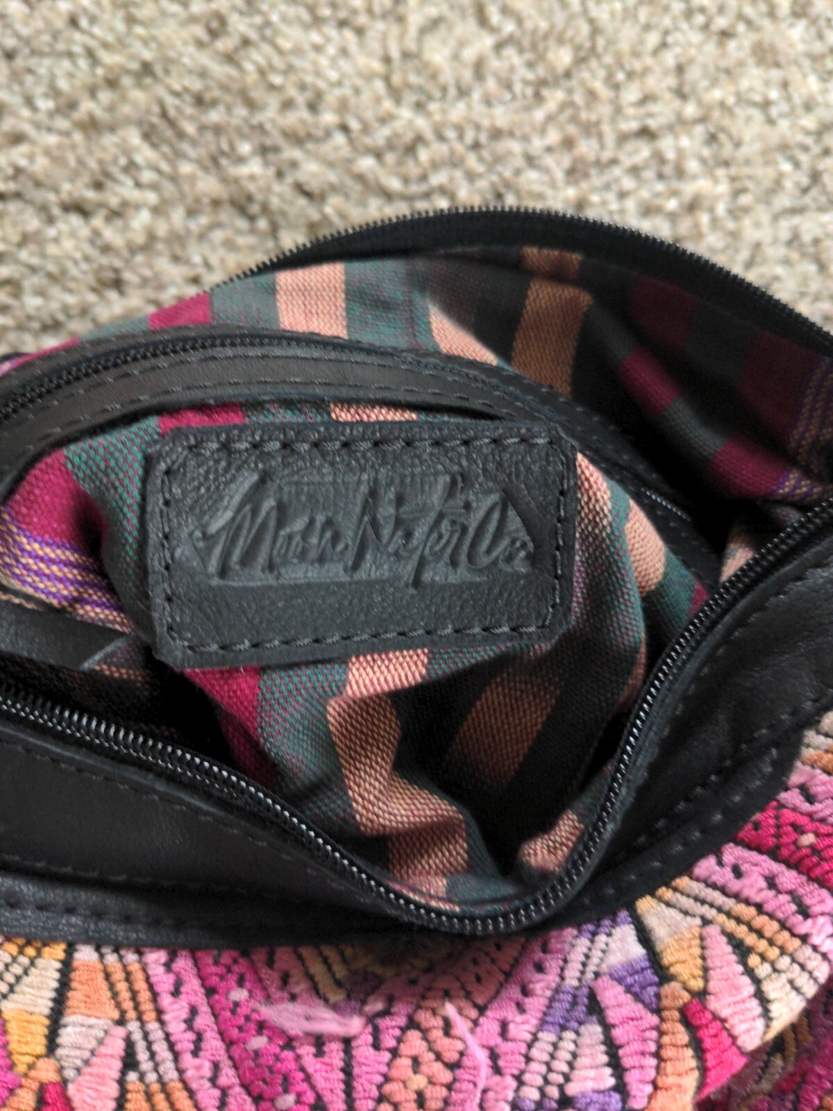 Leather Hand Embroidered Geometric Pattern Grandm… - image 6