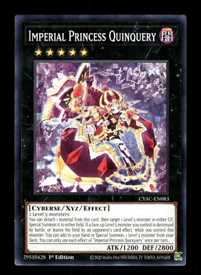 YuGiOh CYAC-EN083 C Imperial Princess Quinquery NM/MT Cyberstorm Access | eBay YuGiOh CYAC-EN083 C Imperial Princess Quinquery NM/MT Cyberstorm Access | eBay