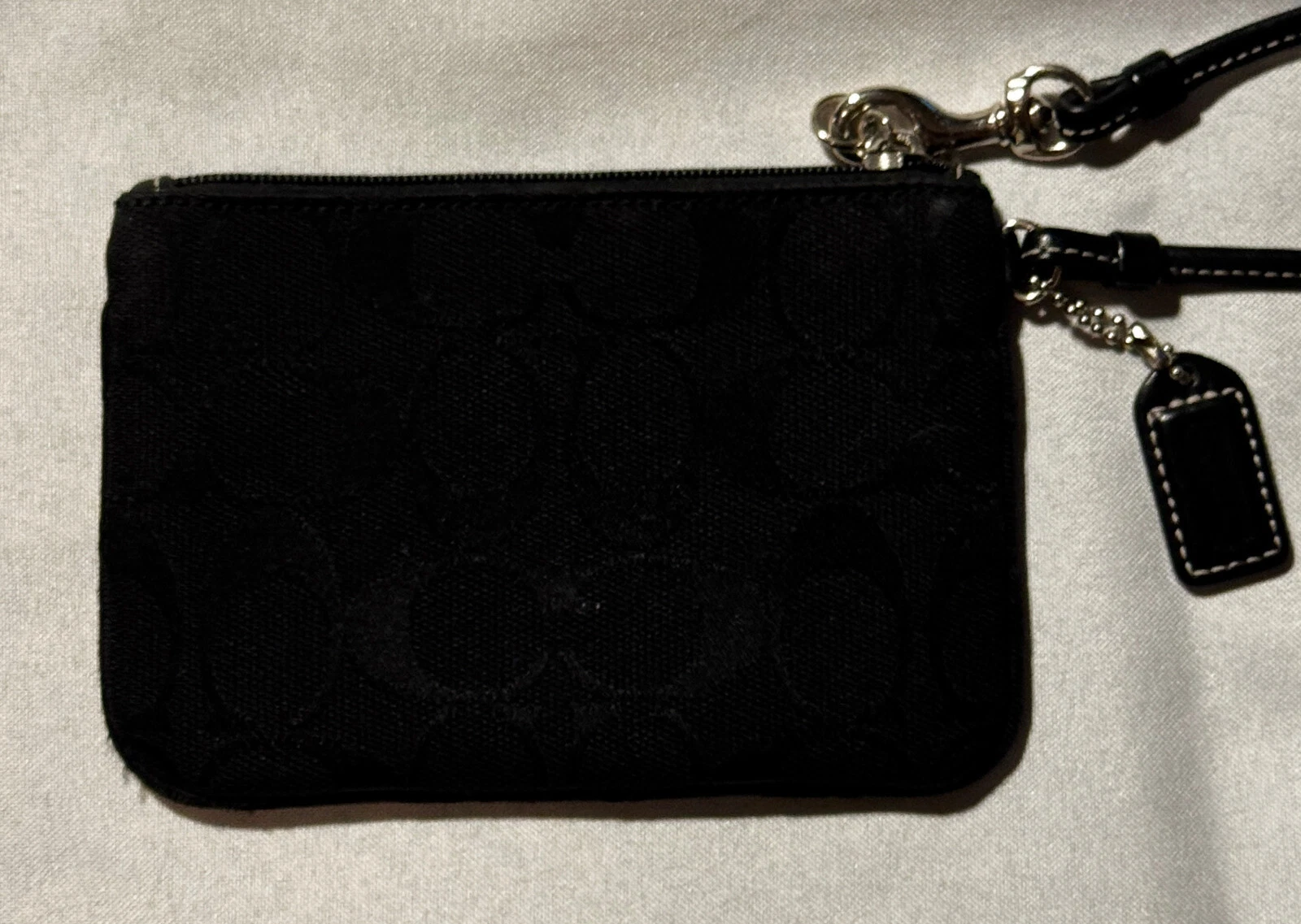 Mini pochette portafoglio da polso in pelle jacquard firmata Coach vintage nuova senza etichette