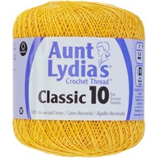 154-422 Aunt Lydia's Classic Crochet Thread Size 10-Golden Yellow