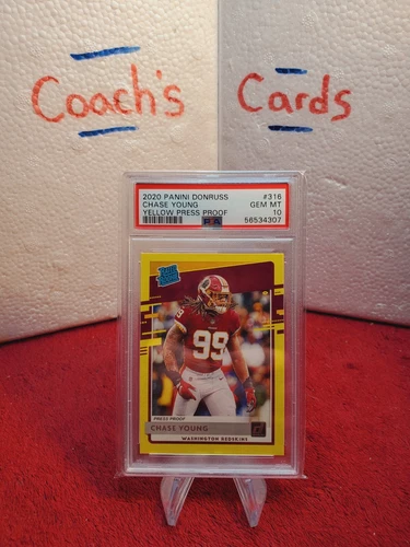 2020 Donruss Chase Young Rated Rookie #316 Yellow PSA 10 SF 49ers  LOW POP!!