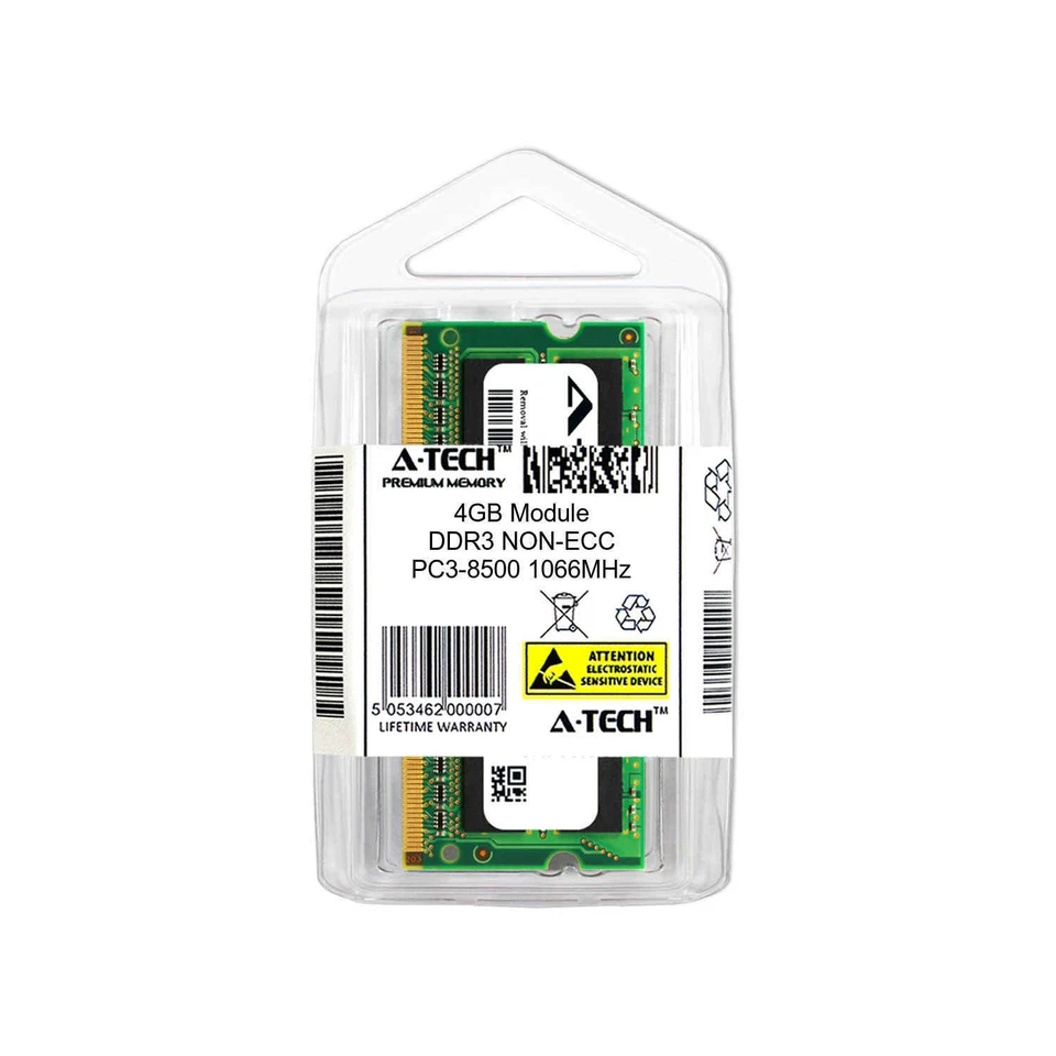 4GB DDR3 PC3-8500 SODIMM (Kingston KVR1066D3SOK2/8GR Equivalent) Memory RAM - Image 2 of 2