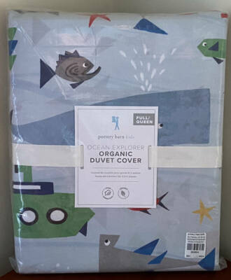 Pottery Barn Kids Ocean Explorer FULL / QUEEN Duvet Cover ~ Blue