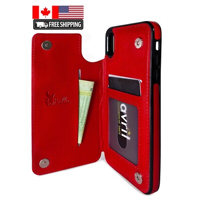 Wallet Case for iPhone XS Max (6.5-inch), Kickstand, Luxury, Elegant Red