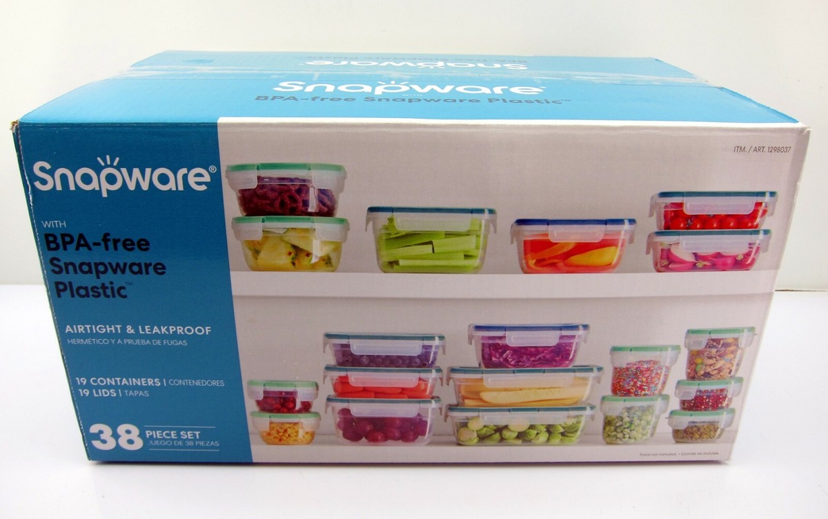 NEW Snapware 38 Piece Set BPA-Free Leak Proof Plastic Food Storage
