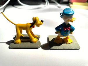 Marx Disney Miniatures Disneykins Pluto Donald Duck Pair Hand Painted - 1961