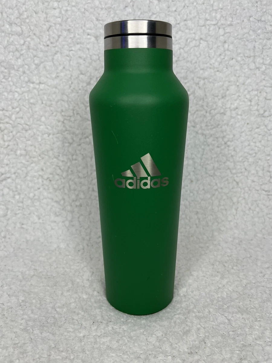 Adidas Green Metal Tumbler Water Bottle End Plastic Waste Corkcicle Gently  Used