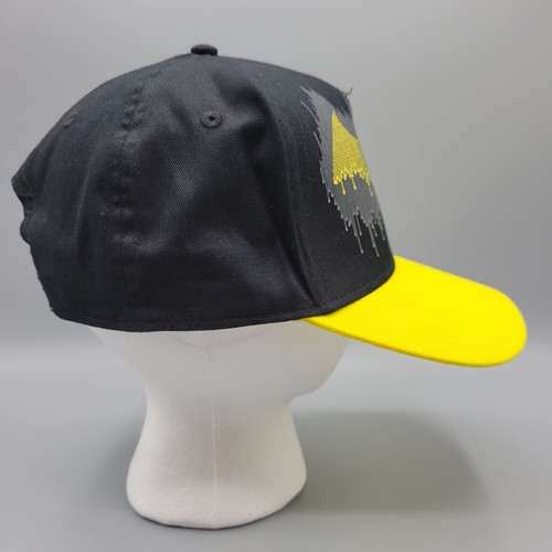 Batman Hat Cap Youth O/S Snapback Yellow Black DC Comics Superhero Drip Bat Logo - Picture 7 of 13