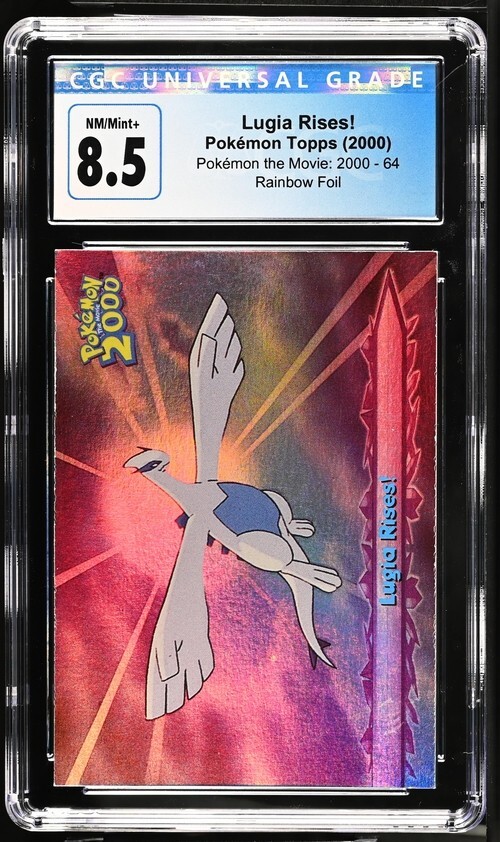 CGC 8.5 NM MINT Lugia Rises 64 Pokemon Topps Movie 2000 Rainbow Foil Rare