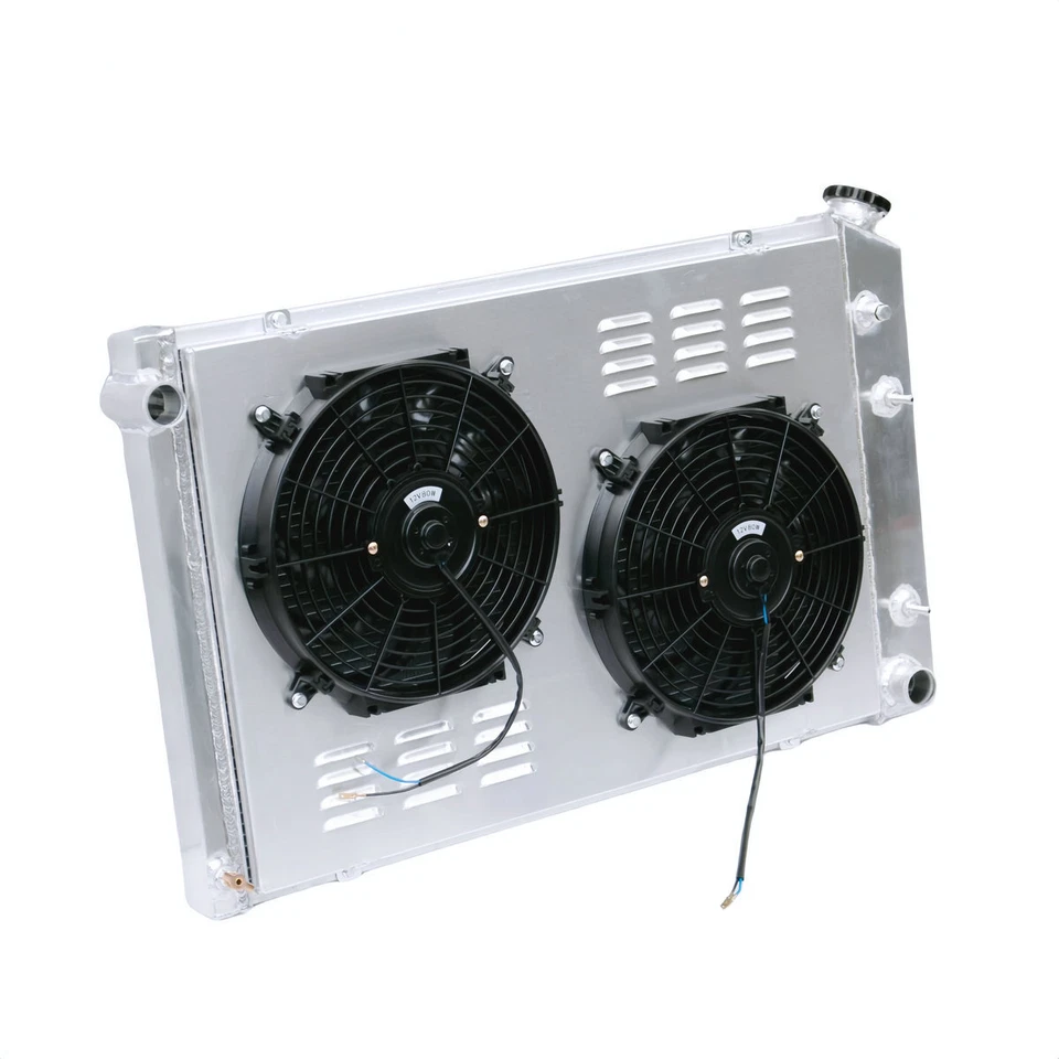 4Row Radiator&Shroud+Fan For 1973-1987 Chevy C10 C20 C30 K10 K20&GMC C2500 Truck Foto 3 de 4