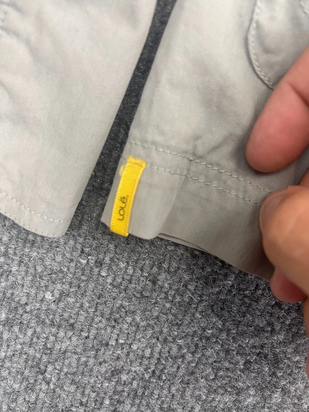 lole canvas full zip pockets long sleeve tie front jacket