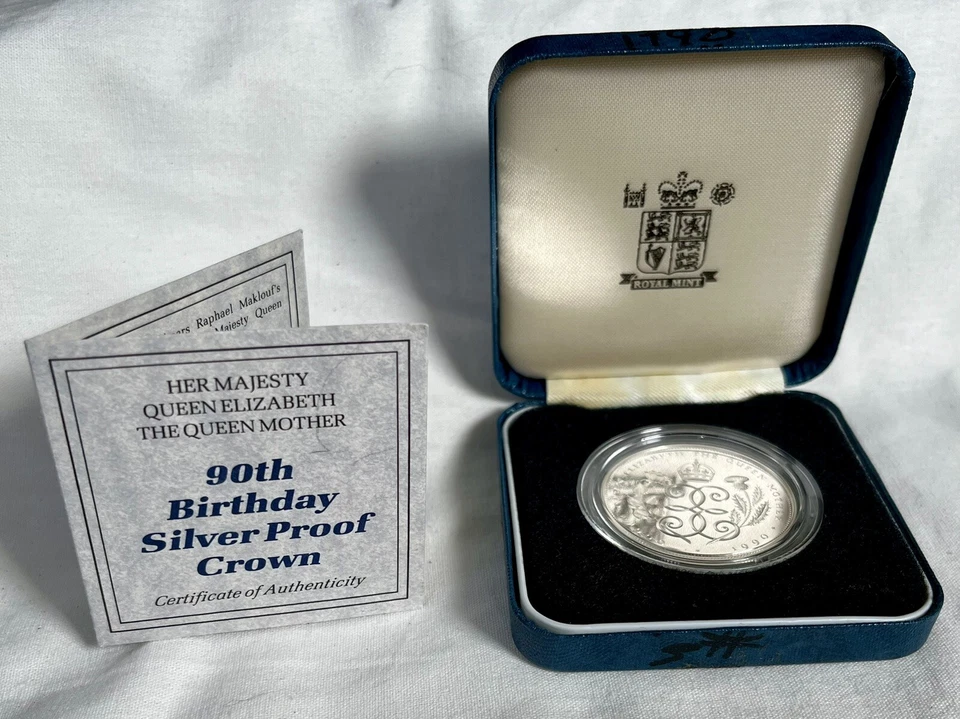 1990 United Kingdom Silver Proof Crown Queen Elizabeth The Queen Mother 90th - Image 3 of 4