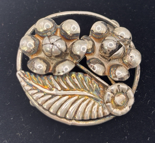 Pendientes Broche Araña Floral Uvas Esterlina 925 De Colección México Taxco Lata Firmado - Imagen 2 de 11