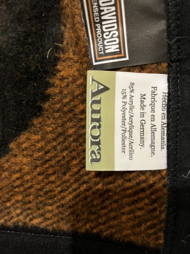 Harley Davidson Aurora Throw Blanket Black Orange 56"x48"  Fleece Biker Roadtrip - Picture 6 of 6