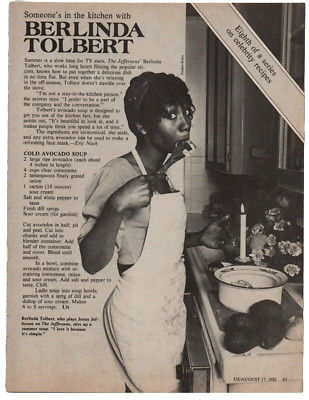 Vintage Magazine Recipe Berlinda Tolbert The Jeffersons from 1982 Kitchen Decor