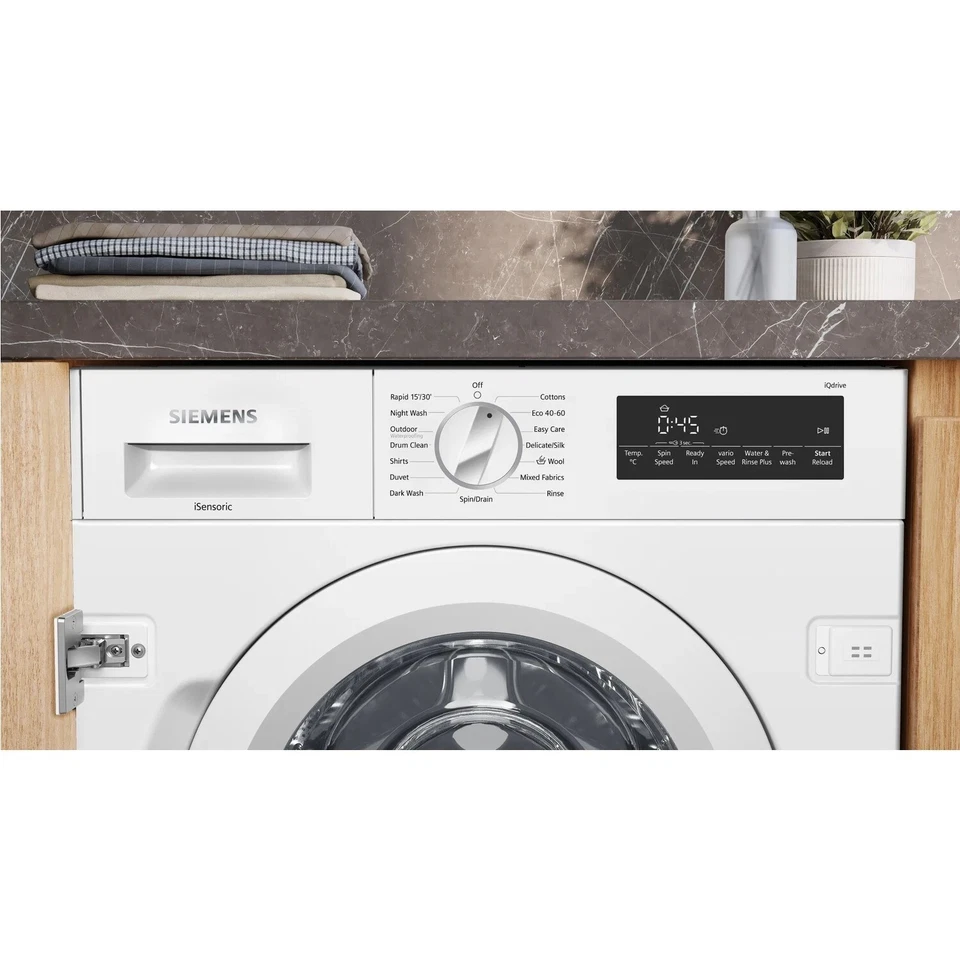 Siemens iQ700 8kg 1400rpm Integrated Washing Machine - White WI14W502GB - Image 2 of 4
