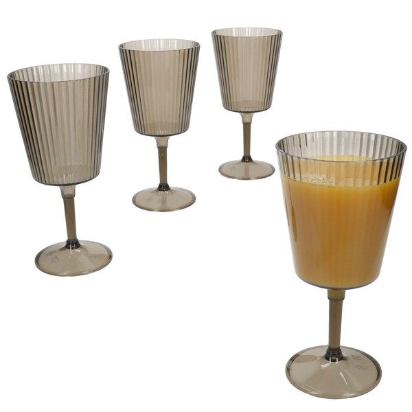 4X Togo Kunststoff-WeingläSer Grau 350 Ml Camping Geschirr Outdoor Picknick Saft-image