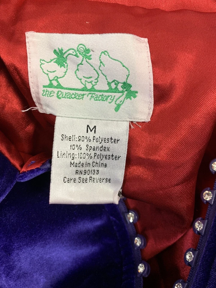 The Quacker Factory Jacket M Velour Purple Collared Neck Incrusted Zipper Lined - Image 2 of 4
