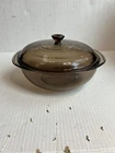 Vintage PYREX Amber D-34 024 2-QT Bowl Round Casserole Dish with Lid 624C