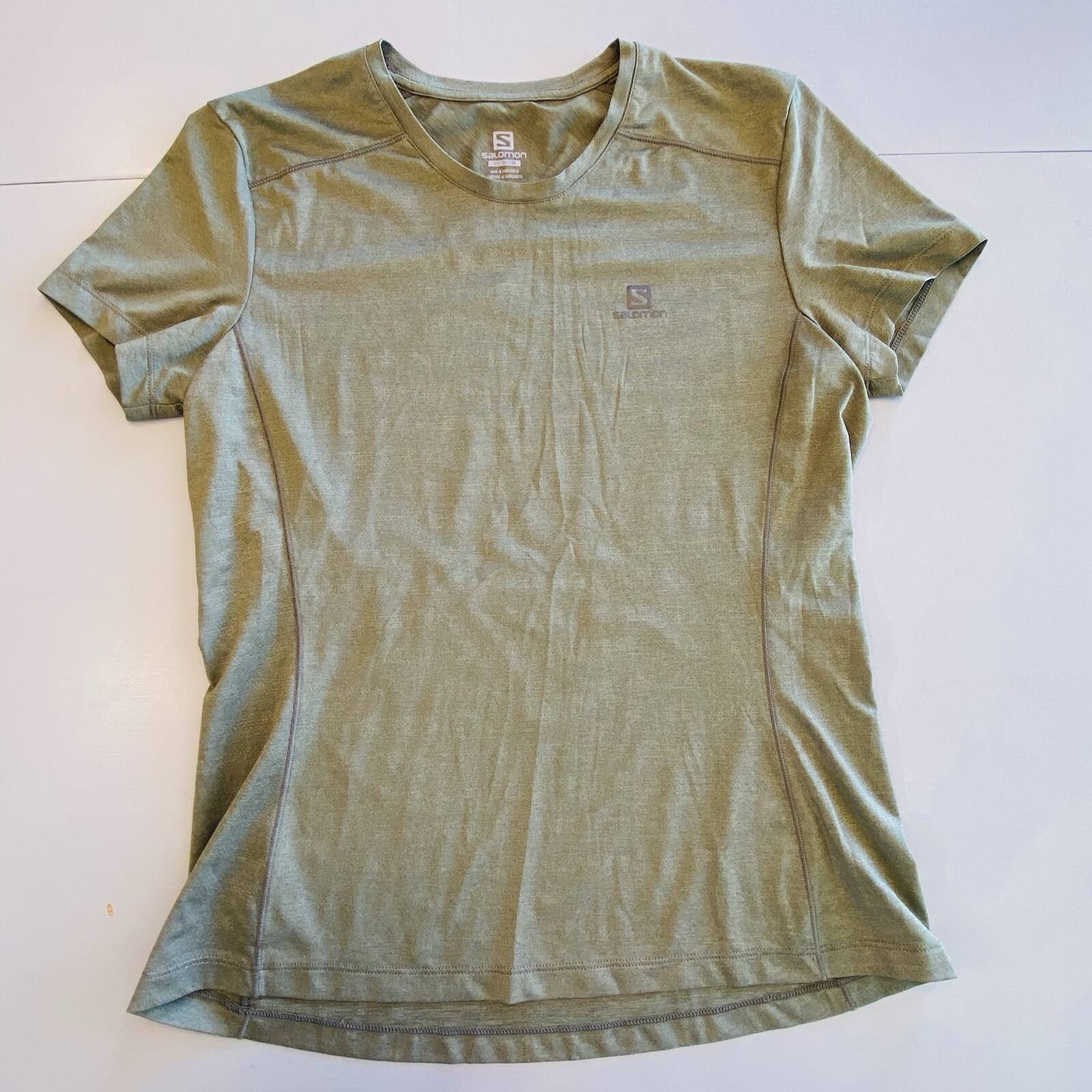 SALOMON camicia donna taglia media verde atletica manica corta così morbida OTTIMA