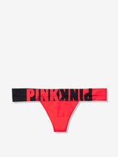 Victoria's Secret PINK Seamless Thong Panty Red Logo
