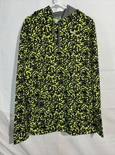 Nike Therma-Fit Sweater Mens Large Pullover Hoodie Green Black Camo Gray Swoosh