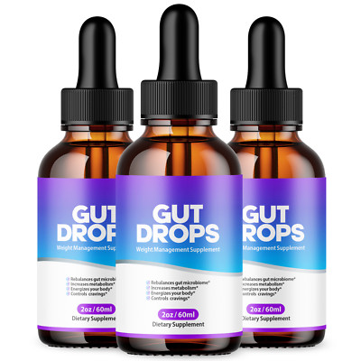 3 Pack - Gut Drops Max Strength Keto Formula Weight Management Supplement 60ML