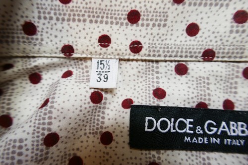 Camisa Dolce + Gabbana Gold Label talla 15 1/2 39 algodón blanco gris como nueva - Imagen 8 de 9