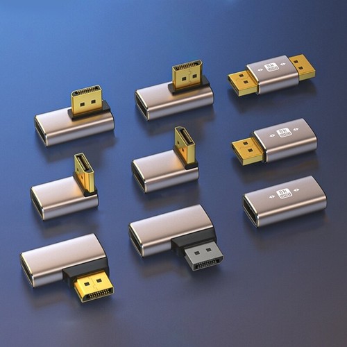 8K DisplayPort 1.4 Adapter 90 Degree Gold Plated Adapter DisplayPort - Picture 5 of 30
