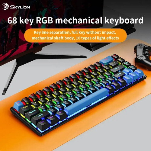 Wired Mechanical Keyboard 10Kinds of Colorful Lighting Gaming and Office