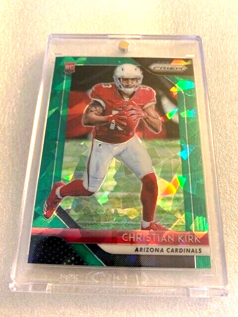 2018 CHRISTIAN KIRK - PANINI PRIZM GREEN CRYSTALS ROOKIE RC # 33/75 (VERY NICE!)
