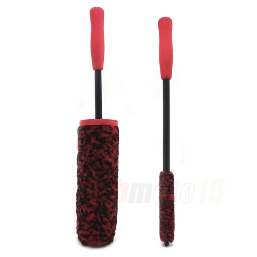 RED barrel brush (22x7cm) For cleaning the wheel hub and spokes of automobiles