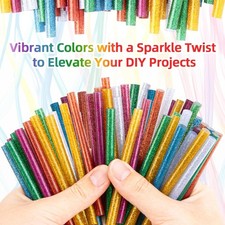 Mini Colored Glitter Hot Glue Sticks 48 Pack Multipurpose DIY Art Cards 0.19 per gallon