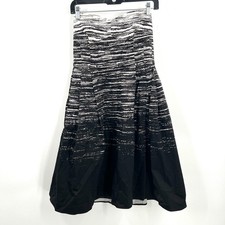 Calvin Klein strapless sweetheart fit & flare party dress black white pleated 6