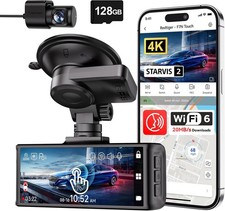 REDTIGER 4K Dash Cam Front and Rear, Touch Screen 3.18 Inch, Free 128GB Card