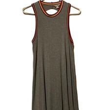 American Eagle Soft & Sexy Shift Dress Gray Knee-Length XSmall